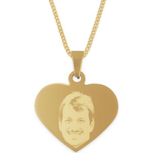 Hart ketting met  foto - goud