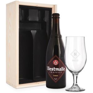 Bierpakket met gegraveerd glas - Westmalle Dubbel