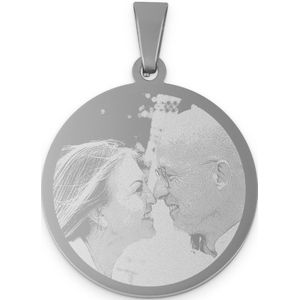 Ronde hanger met foto - zilver