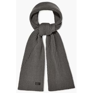 Knit Diagonal Ribbed Scarf Grijs Sjaal