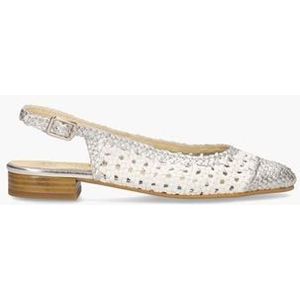 17040 Wit/Zilver Dames Slingbackloafers