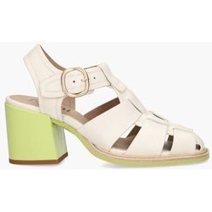 32621 Off-White/Groen Damessandalen