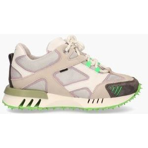 Hacker Off-White/Groen Damessneakers
