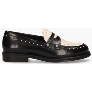 Helga-Ma Zwart/Off-White Damesloafers