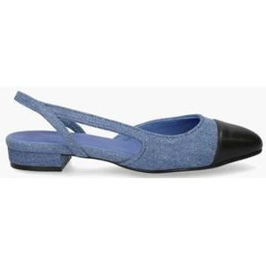 Louisa jeans/zwart Damesloafers