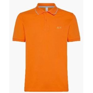 Polo Small Stripe On Collar Oranje Heren Poloshirt