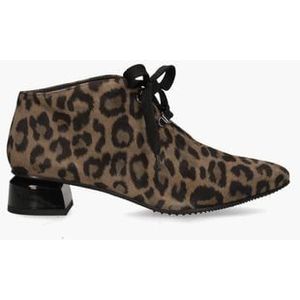 38312 Zwart/Bruin Dames Veterboots