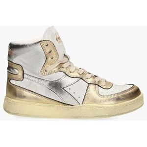 Mi Basket Metallic Used Wit/Goud/Zilver Damessneakers