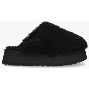 Maxi Curly Platform Slipper Zwart Damespantoffels