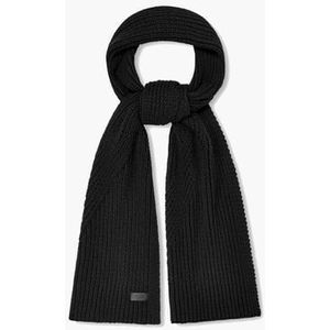 Knit Diagonal Ribbed Zwart Sjaal