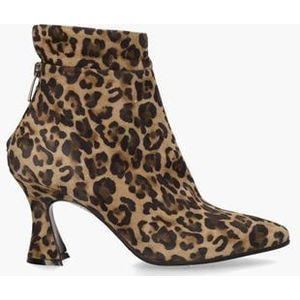 9928 Bruin/Zwart Dames Enkelboots