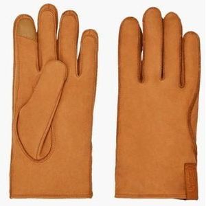 Leather Clamshell Logo Glove Cognac Herenhandschoenen