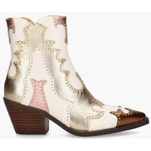 Rodeo Off-White/Goud Dames Enkelboots