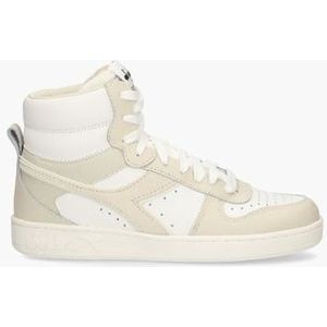 Magic Basket Mid Leather Wit/Beige Damessneakers