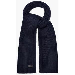 Ribbed Knit Stripe Scarf Donkerblauw Sjaal