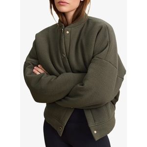 Moon Classic Oversized Padded Bomber Groen Damesjack