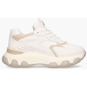 Hyperactive Wit/Beige Damessneakers