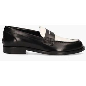 4100 Zwart/Wit Damesloafers