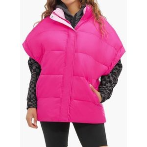 Sydnee Reversible Puffer Neonroze Damesbodywarmer