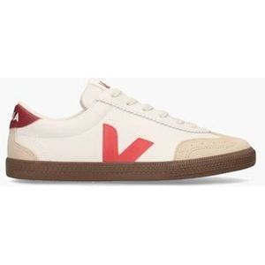 Volley Leather Wit/Rood Damessneakers