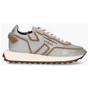 Rush One Low Glitter Zilver/Bruin Damessneakers