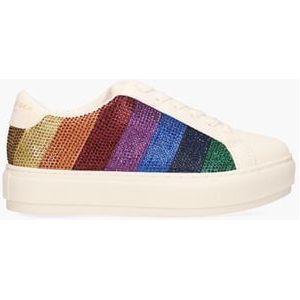 Laney Stripe Crystal Wit/Multicolor Damessneakers