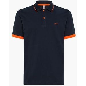 Polo Small Stripes Fluo Donkerblauw Heren Poloshirt