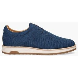 Nolan Knit Blauw Heren Veterschoenen