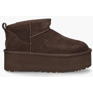 Classic Ultra Mini Platform Donkerbruin Dames Enkelboots