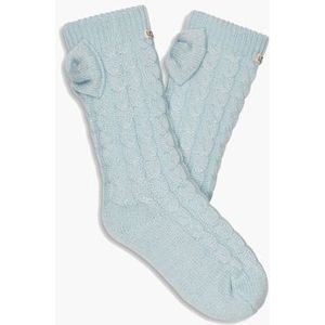 Laila Bow Fleece Lined Sock Lichtblauw Damessokken