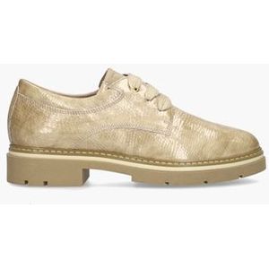 5923 Beige Dames Veterschoenen