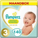 Pampers Premium Protection Maat 3 - 140 Luiers Maandbox