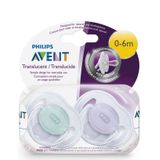 Philips Avent Fopspeen Transparant 0-6 Maanden 2 Stuks