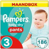 Pampers Baby Dry Pants Maat 3 - 186 Luierbroekjes - Maandbox