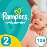 Pampers New Baby-Dry Maat 2 - 108 Luiers Voordeelverpakking