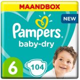 Pampers Baby Dry maat 6 - 104 Luiers Maandbox