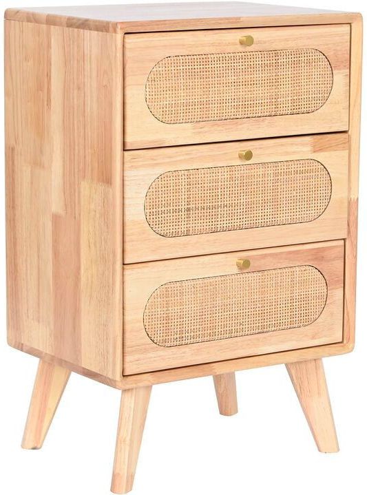 Schubladenschrank DKD Home Decor natürlich Metall Kautschukholz 40 x 30 x 63 cm