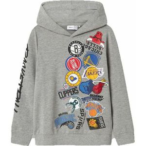 Jungen Sweater mit Kapuze Name It mjusty Nba Wh Unb Ous Grau