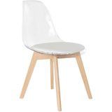Esszimmerstuhl DKD Home Decor Weiß Durchsichtig natürlich Holz Polycarbonat 54 x 47 x 81 cm