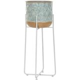Blumentopf DKD Home Decor zweifarbig Metall 35 x 35 x 91 cm rund (2 Stück)