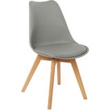 Stuhl DKD Home Decor 48 x 55 x 83 cm Schaum Grau Braun Polypropylen Buche