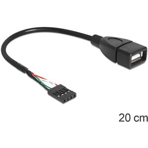 Delock USB Pin Header w. > USB 2.0 Typ-A w. 20cm