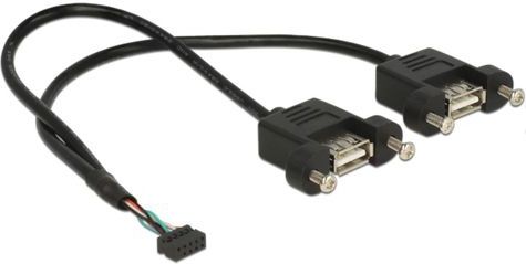 Delock USB 2.0 Pfostenbuchse > 2x USB 2.0 A Einbau