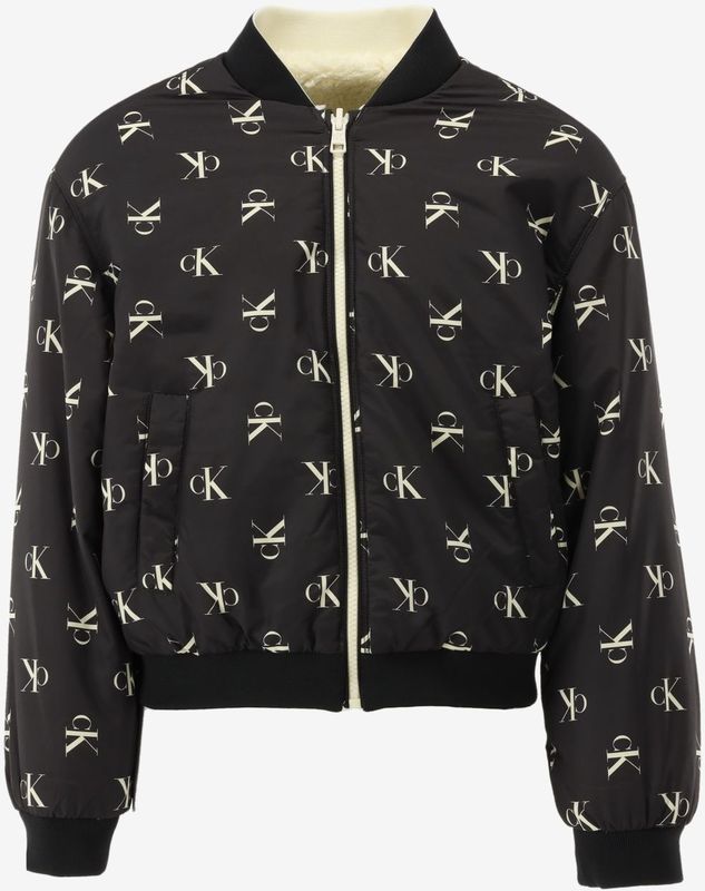 Calvin Klein - Reversible Teddy AOP - Winterjas - Zwart - 100% Polyester