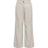 JDY - JDYSHIRAZ ASHER - Bandplooibroek - Ecru - Wide Leg - High Waist