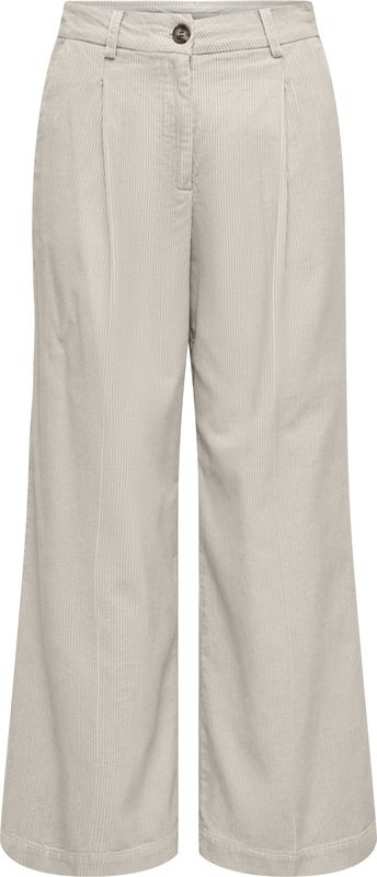 JDY - JDYSHIRAZ ASHER - Bandplooibroek - Ecru - Wide Leg - High Waist