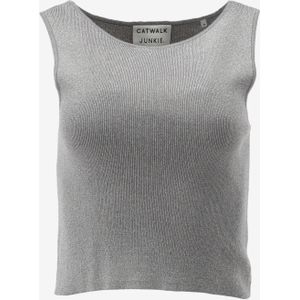 Catwalk junkie singlet metallic knitted top maat 36