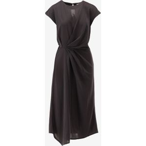 Yaya - Jurk - Donker Grijs - Korte Mouw - Normale Pasvorm