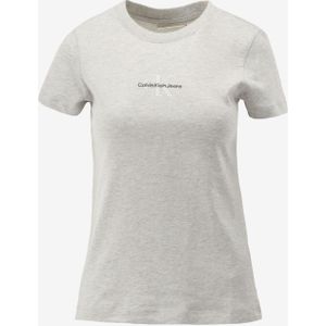 T-shirt - Ivory Grey Heather - 100% Katoen - Aansluitend - Korte Mouwen