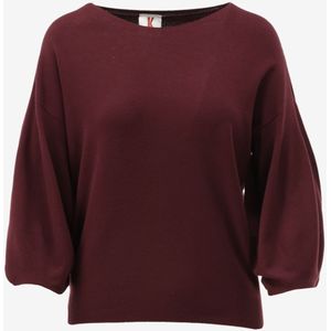 Kontatto - Trui - Bordeaux - 63% Viscose en 37% Polyamide - Wijd Pasvorm